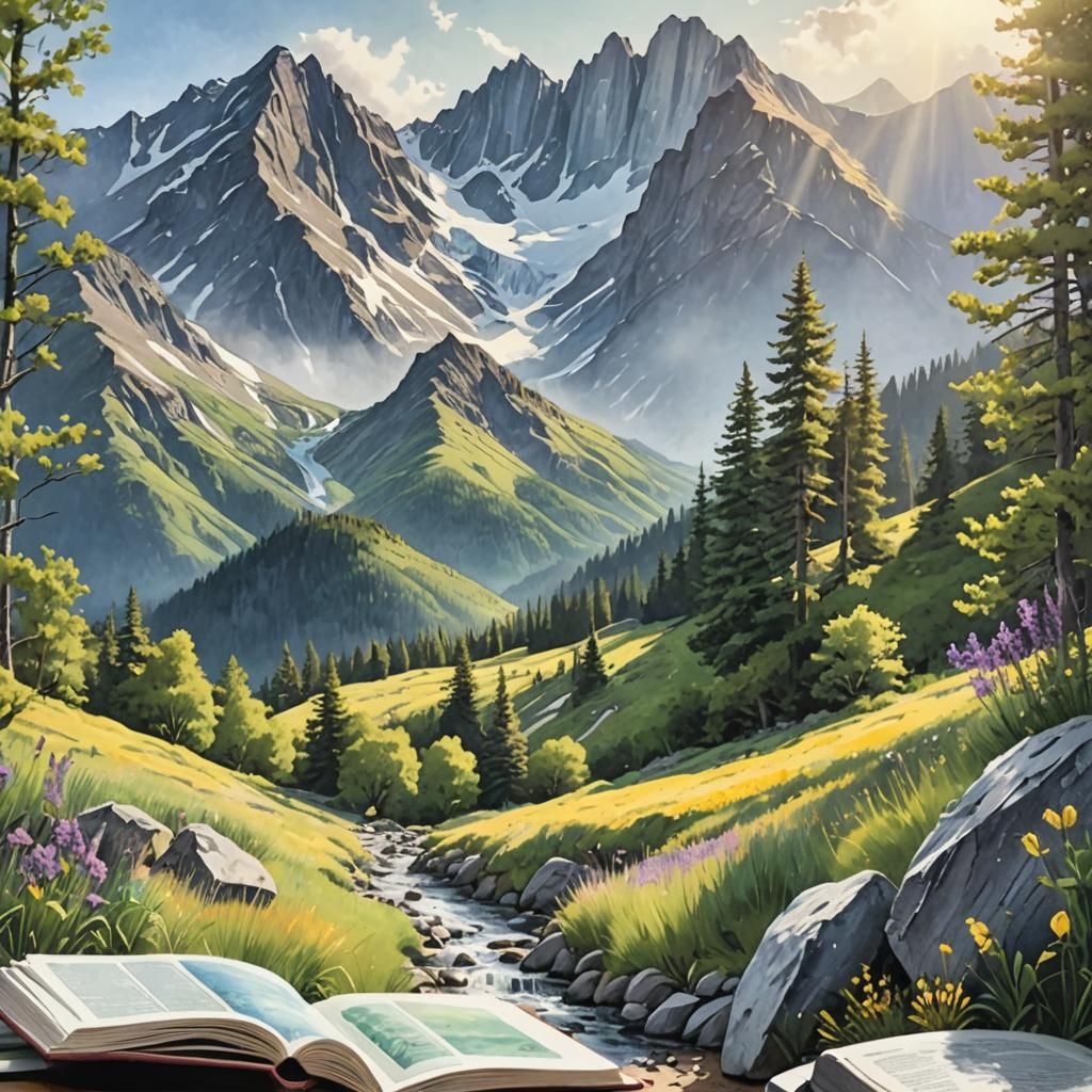 Summer 2024: Mountain Landscape Travel Magazine Cover