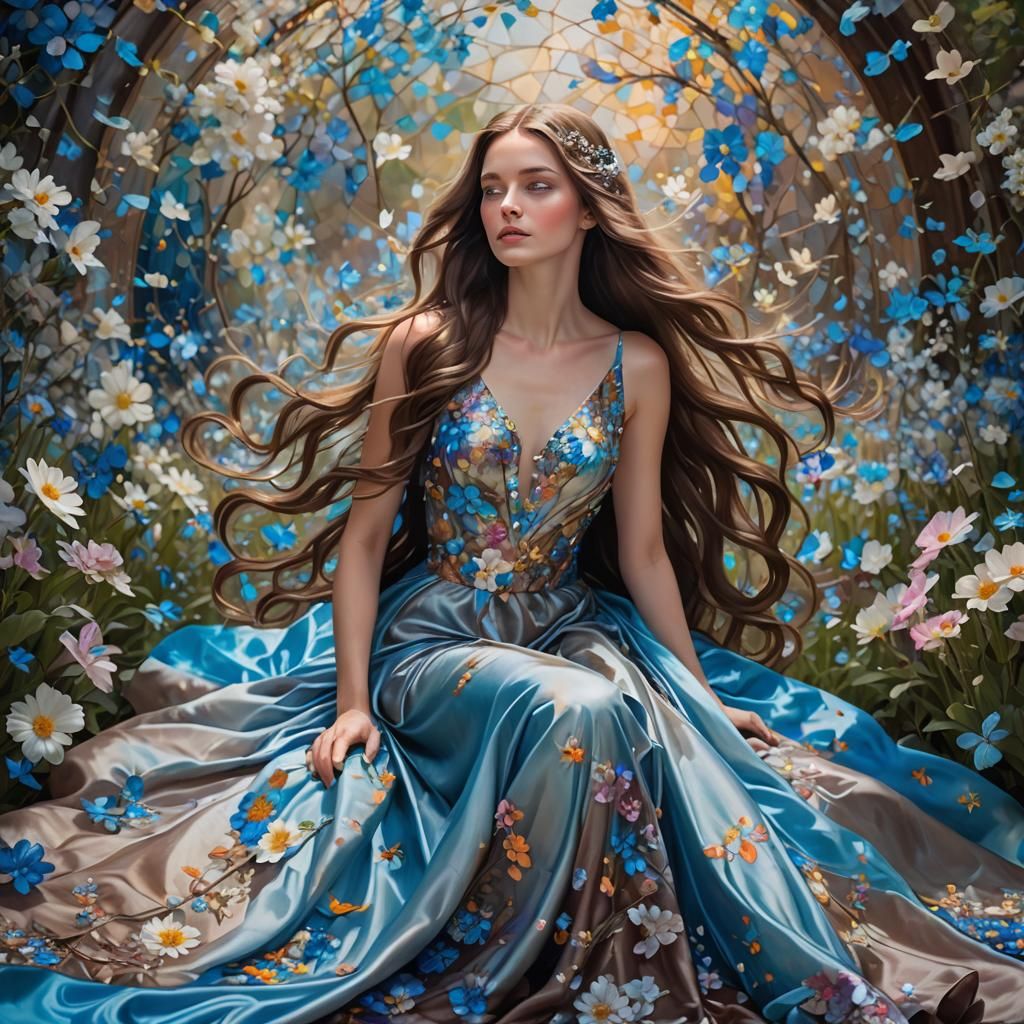 Celestial Beauty in Art Nouveau Style