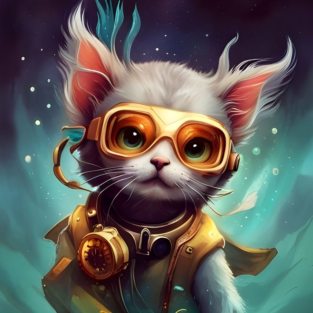 Chibi Kitten Underwater: Hyperrealistic Scuba Adventure