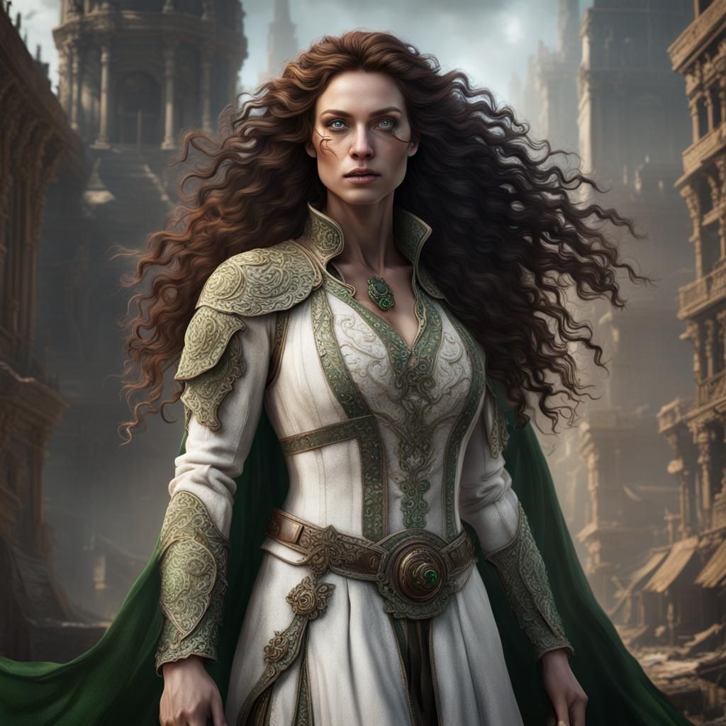 Detailed Matte Painting of a Woman with Freckles