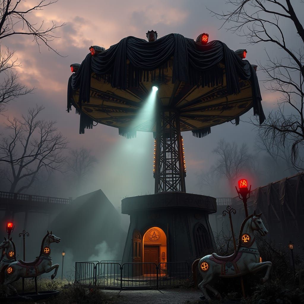 Twilight Amusement Park Hideout of Flamboyant Supervillain