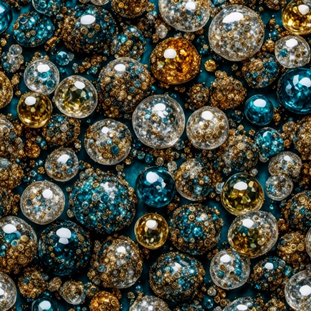 Hyperrealistic Gemstone Marbles with Cut Crystal Facets