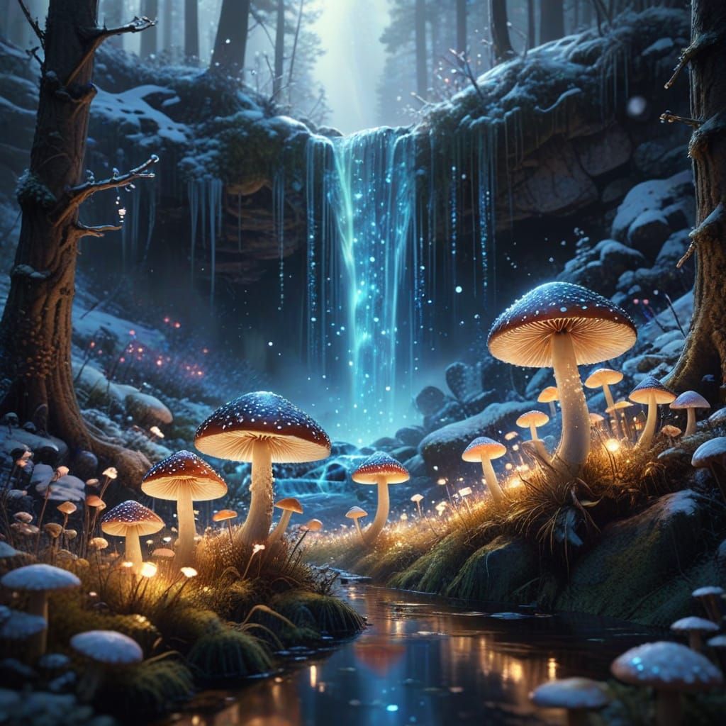 Dreamy Fantasy Forest in Vibrant Colors