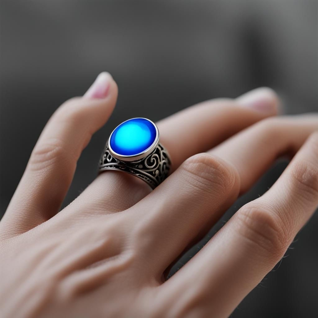 Mood Ring Displaying Shifting Colors