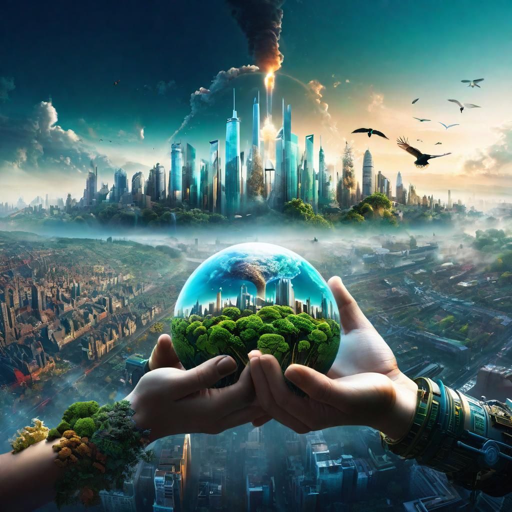 Unity of Species: Double Exposure Cityscape