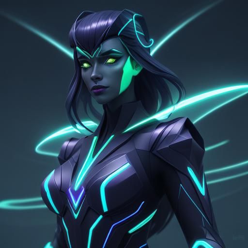 Luminescent Being in Mystical Forest: Low-Poly Art