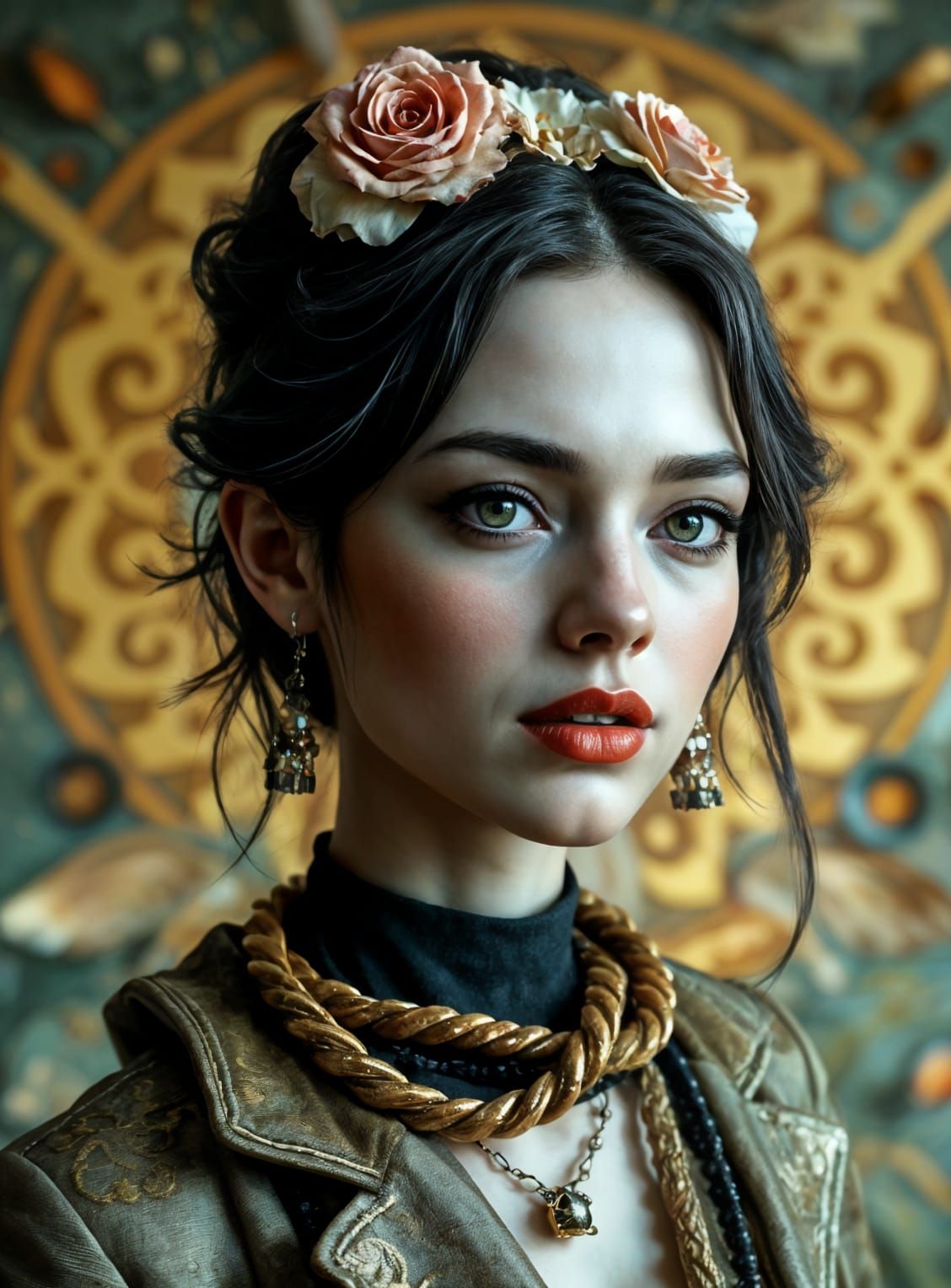 Psychedelic Female Portrait in Surreal Mixed Media