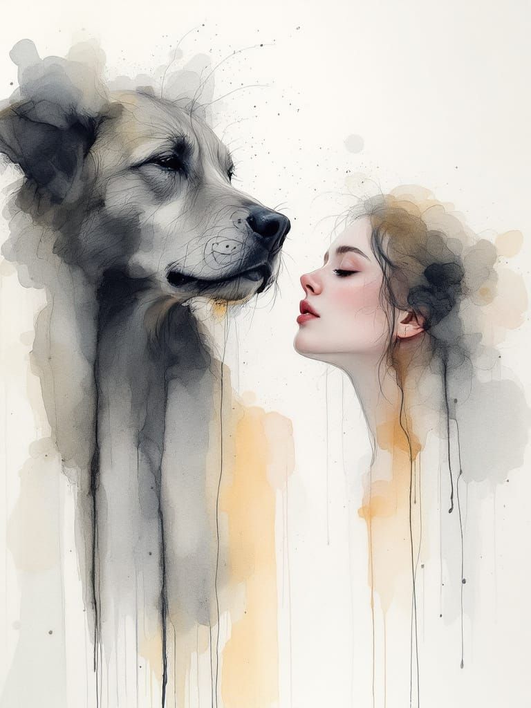 Two Souls Connect in Watercolor and Gold Hygge