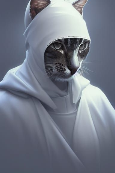 Majestic Feline Pope Portrait in Hyperdetailed Style
