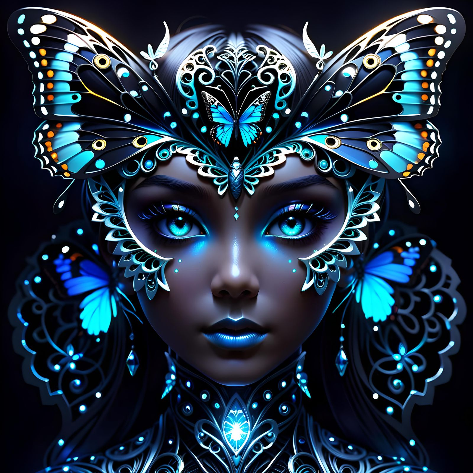 Black Light Butterfly Blue