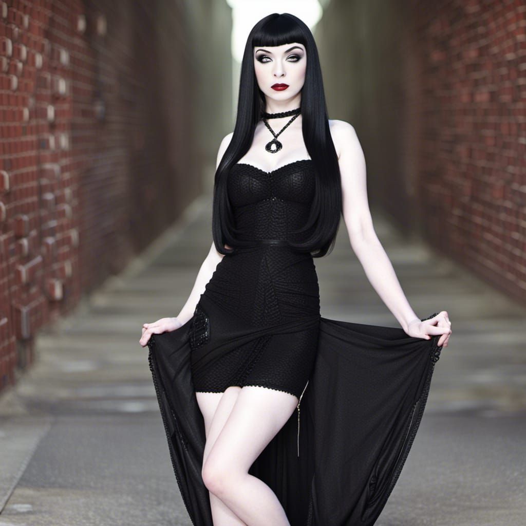 Morticia Addams Cosplay: Full Body Image
