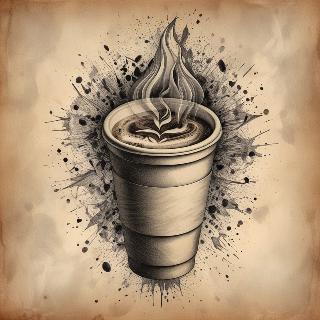 Coffee-Stained Parchment in Charcoal Illusion