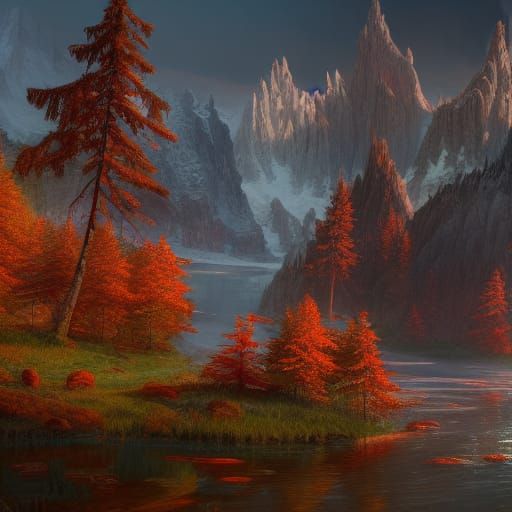 Fantastical Detailed Matte Painting of Canada