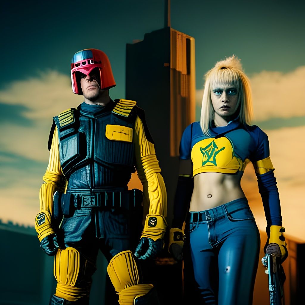 Judge Dredd Arrests Figures in Psychedelic Portrait