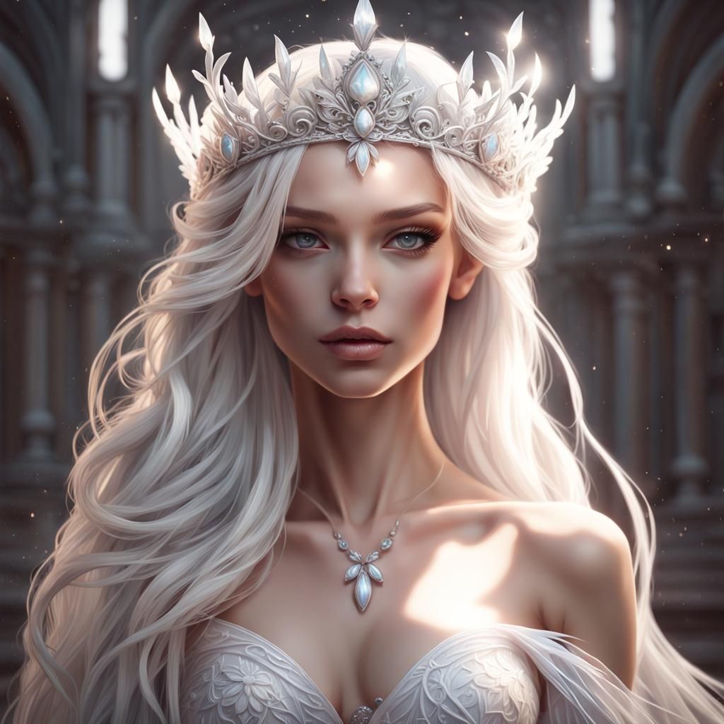 Monochromatic Fairy Portrait with Sparkling Dress