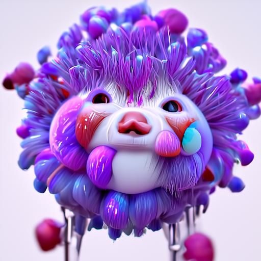 pompom creature 8K 3D hyperrealism trending on Artstation