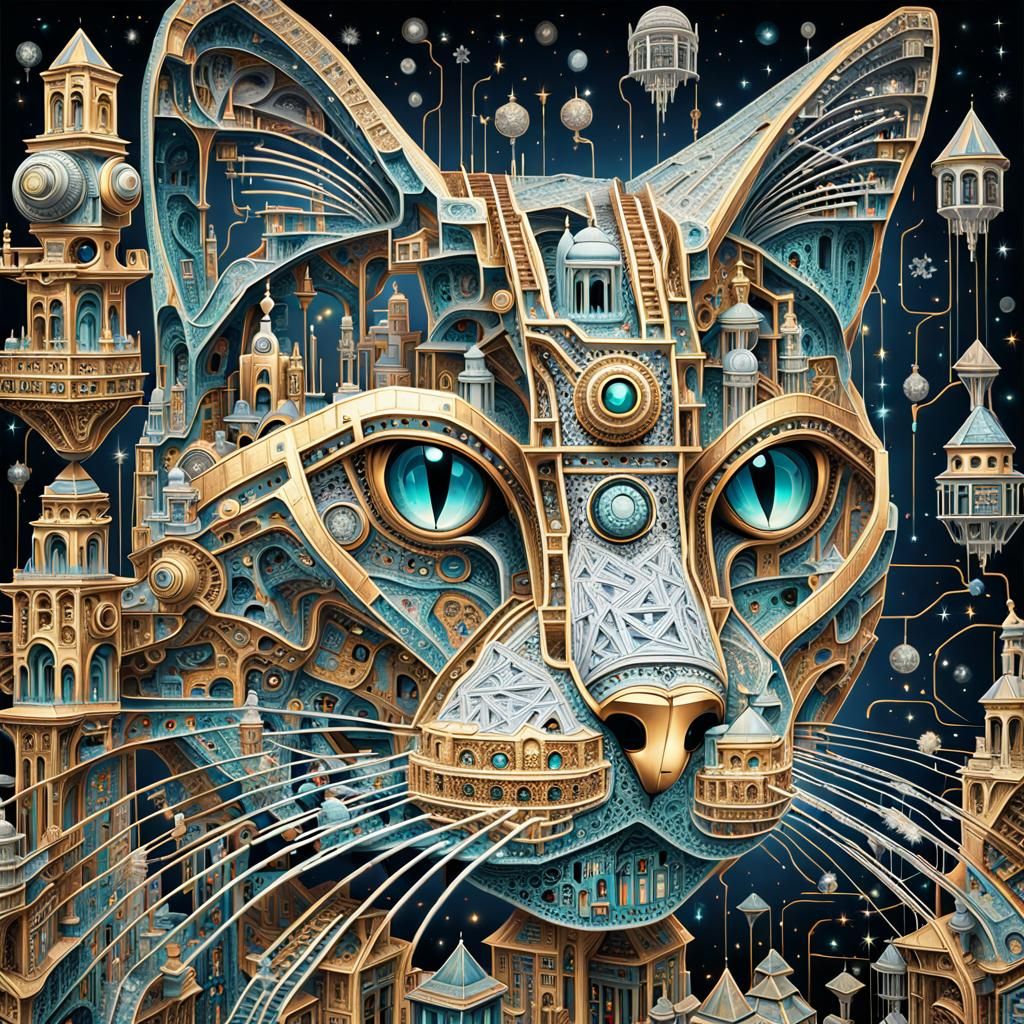 Mechanical Cat Maze: Escher-Inspired Android Network