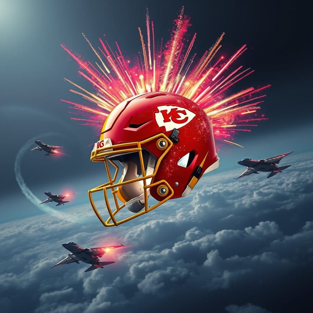 Vibrant Fireworks Erupt Around a Futuristic Kansas City Chie...