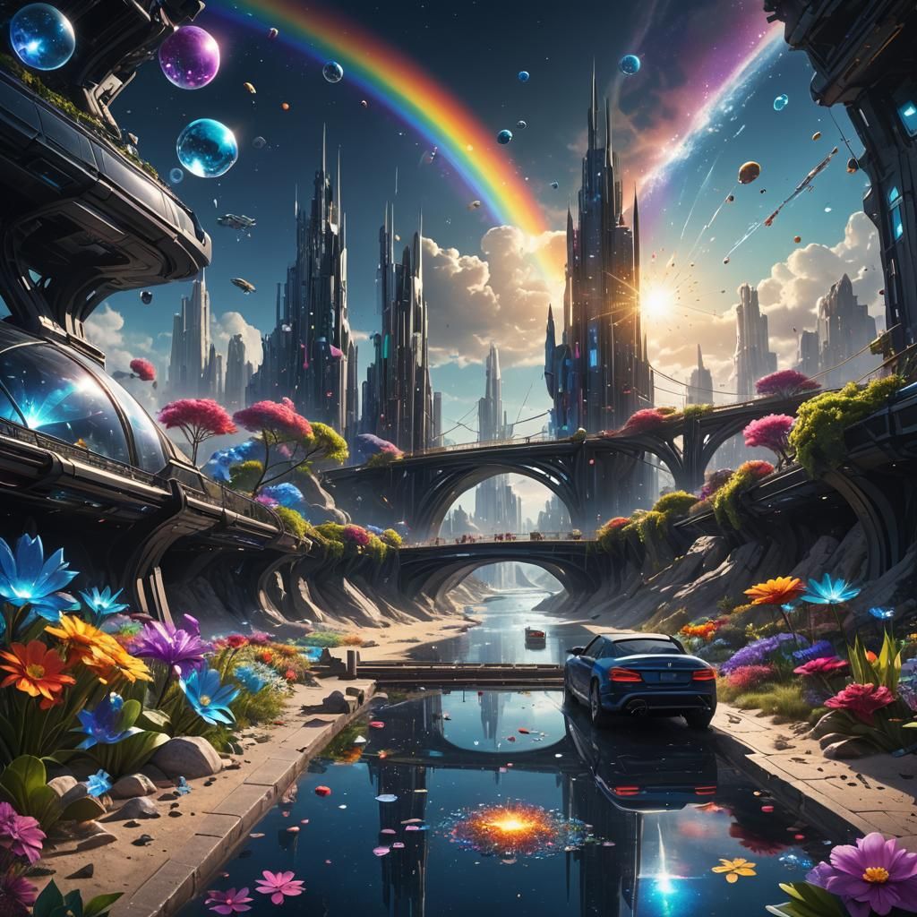 Crystal City and Spaceships Ascending: Digital Art