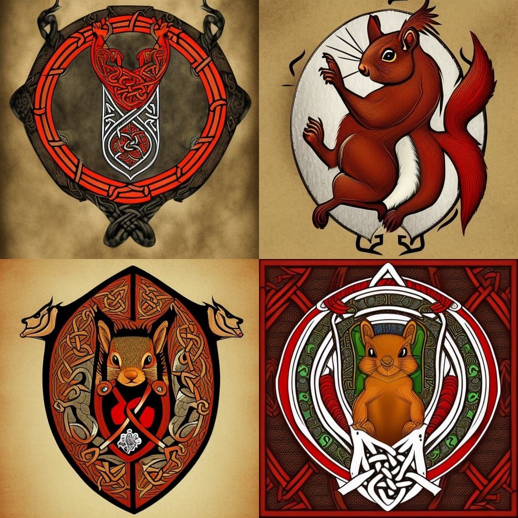 Celtic Red Squirrel Coat-of-Arms Design