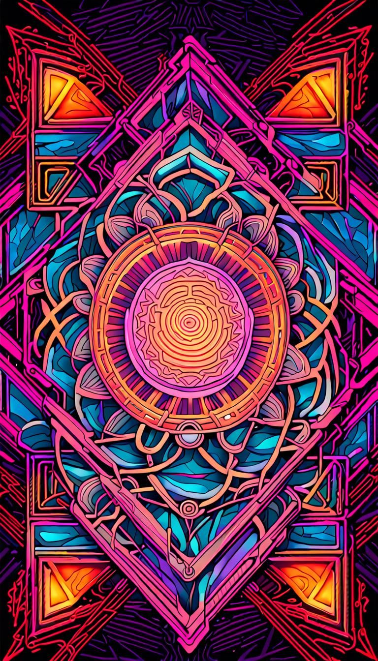 Sacred Geometric Mandalas for Meditation in Art Deco Style