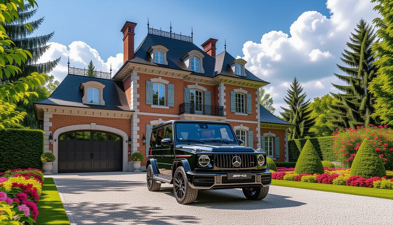 Grand Brick Chateau with Mercedes AMG G 63