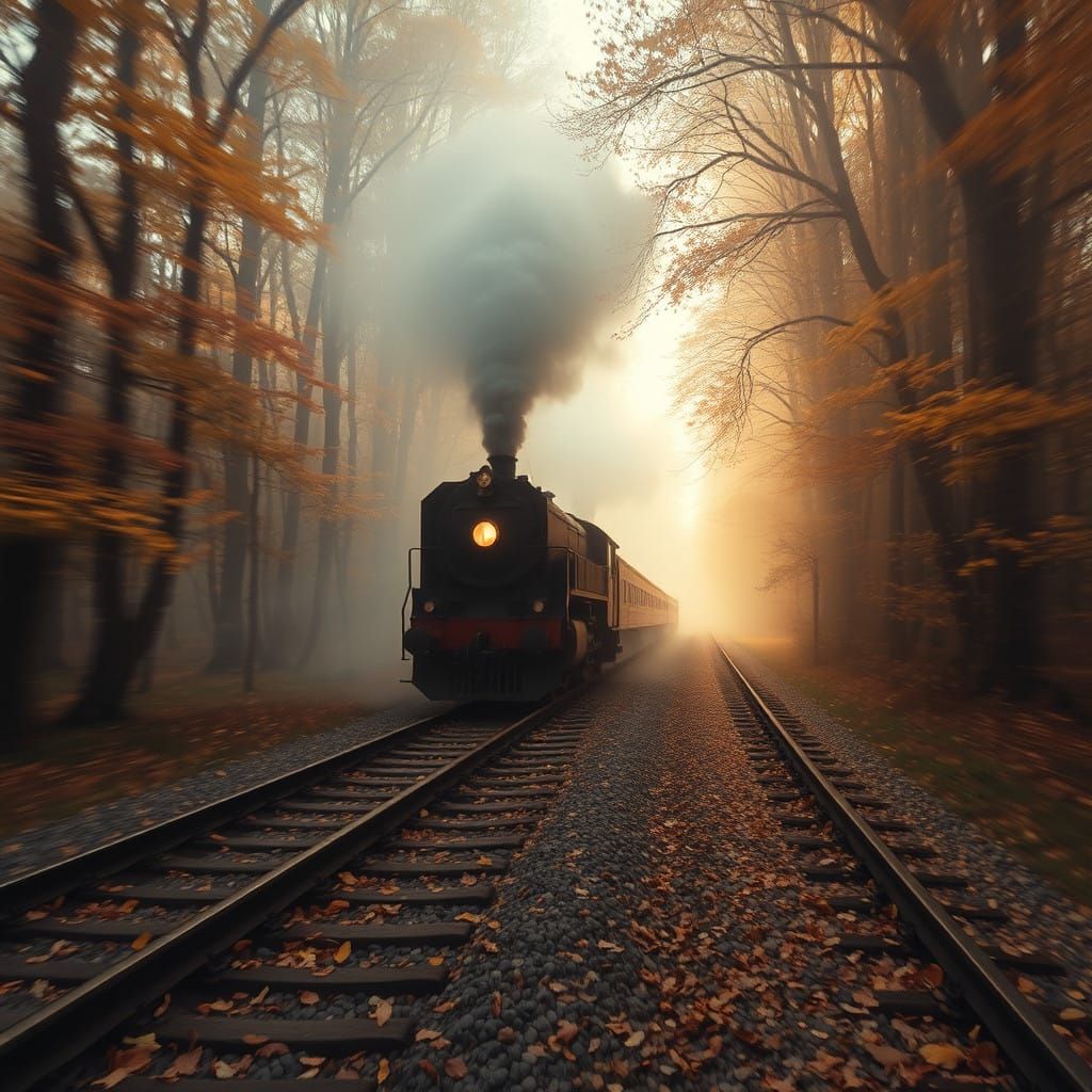 Autumn Forest Express in Romantic Hues