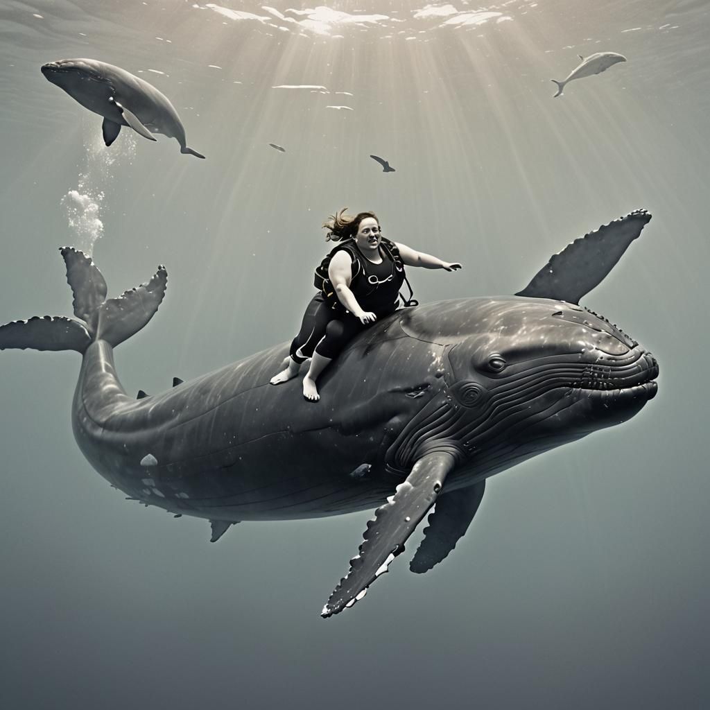 Woman Scuba Diving with Whale