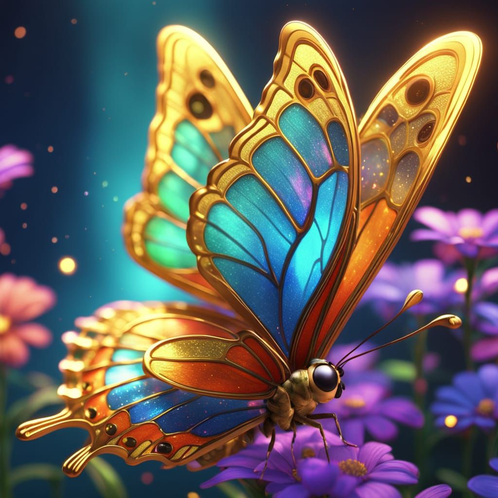 Confused Butterfly in Pixar-Style 3D Animation