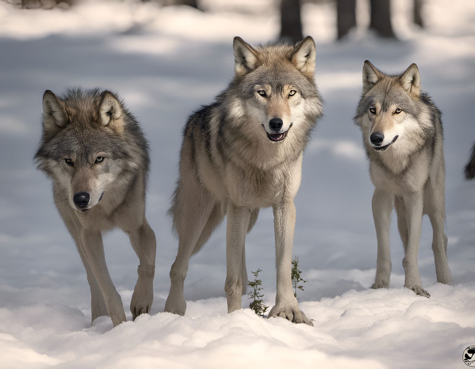 Majestic Wolf Pack in the Wild