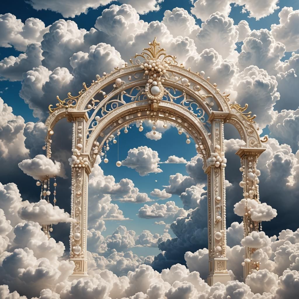 Ethereal Pearl Gateway in the Clouds