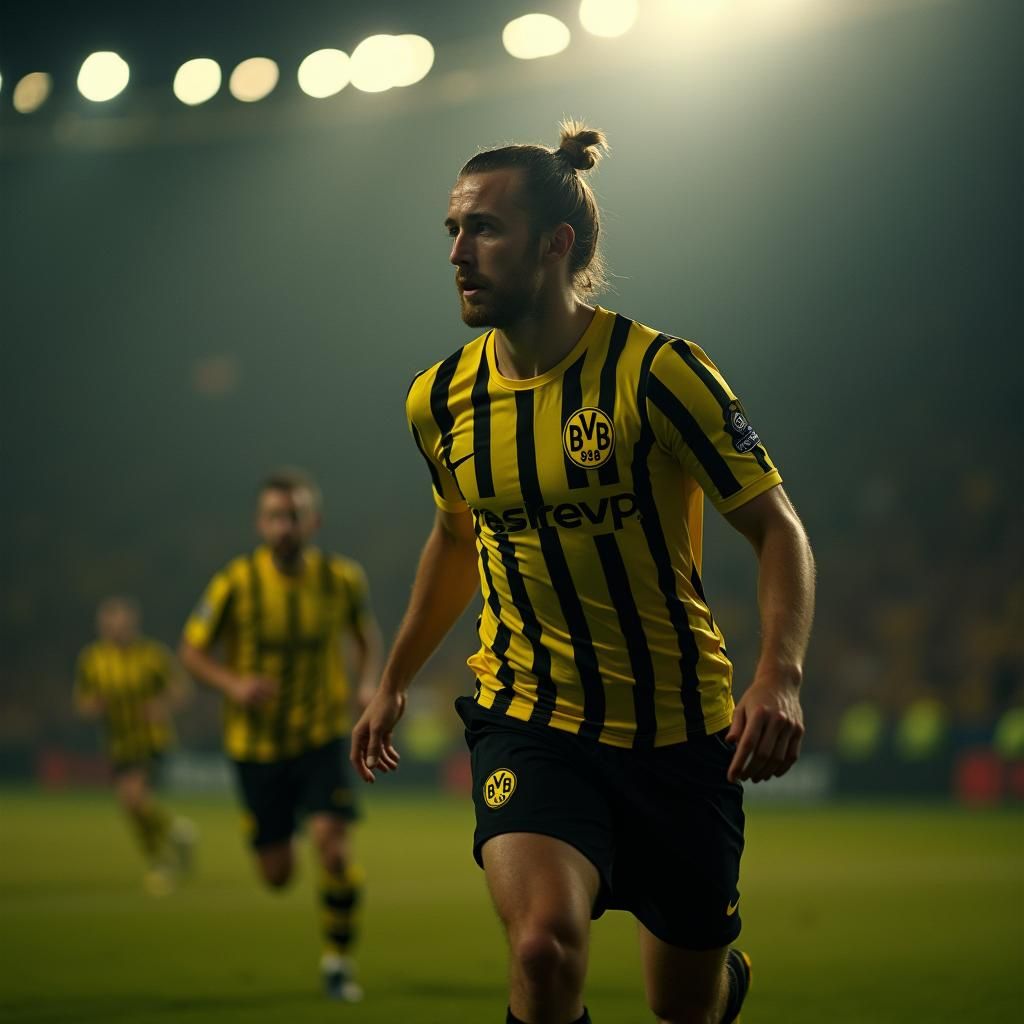 Harry Kane in BVB Kit, Cinematic Football Moment