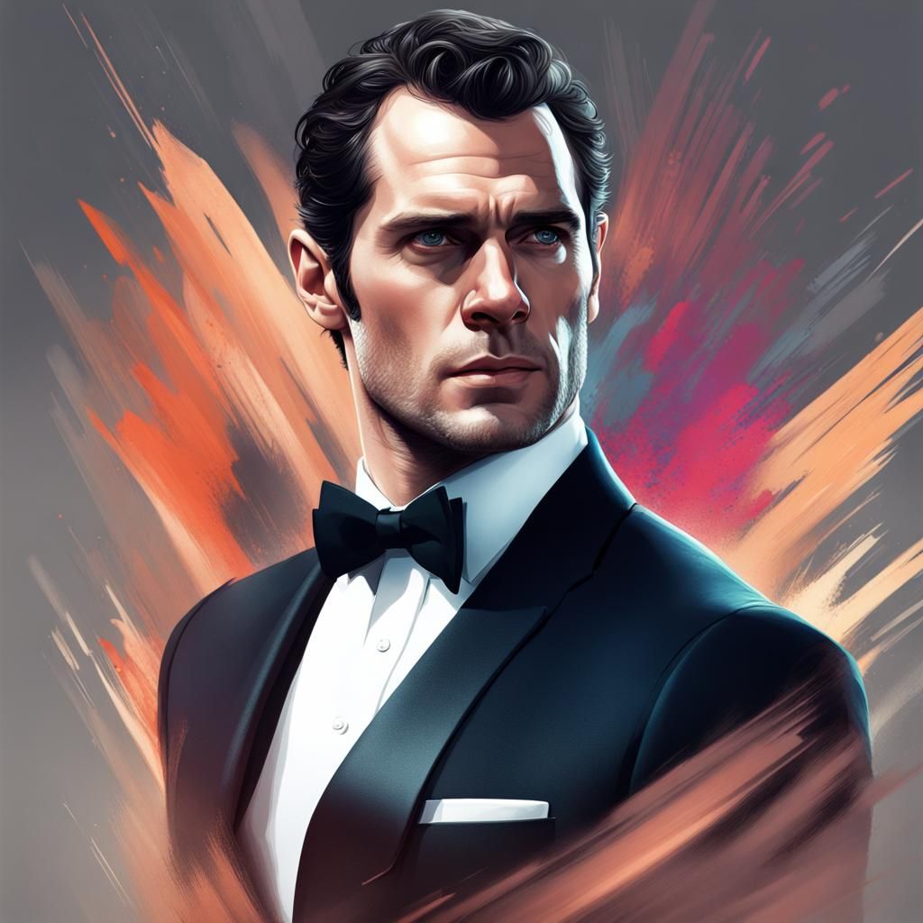 Henry Cavill as James Bond: Hyperdetailed Portrait
