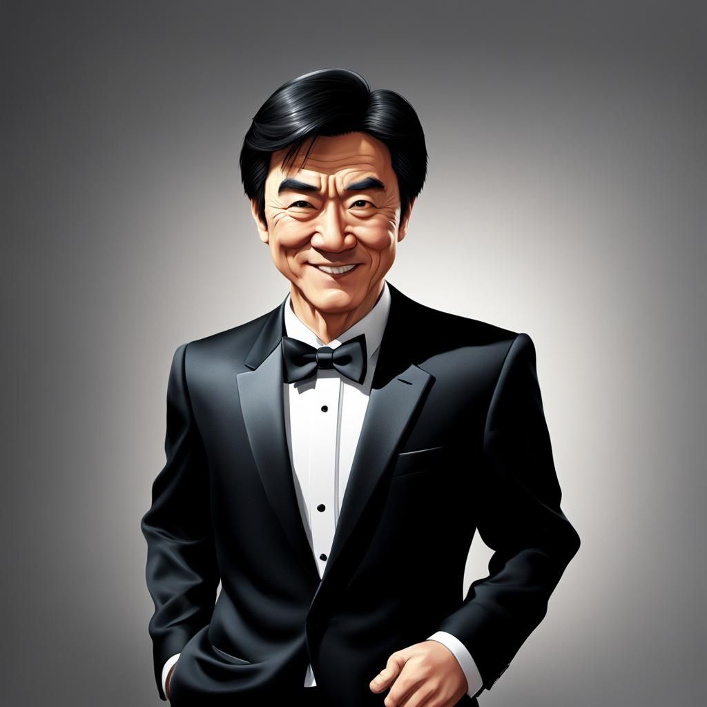 Charismatic Man in Tuxedo: 3D Digital Art