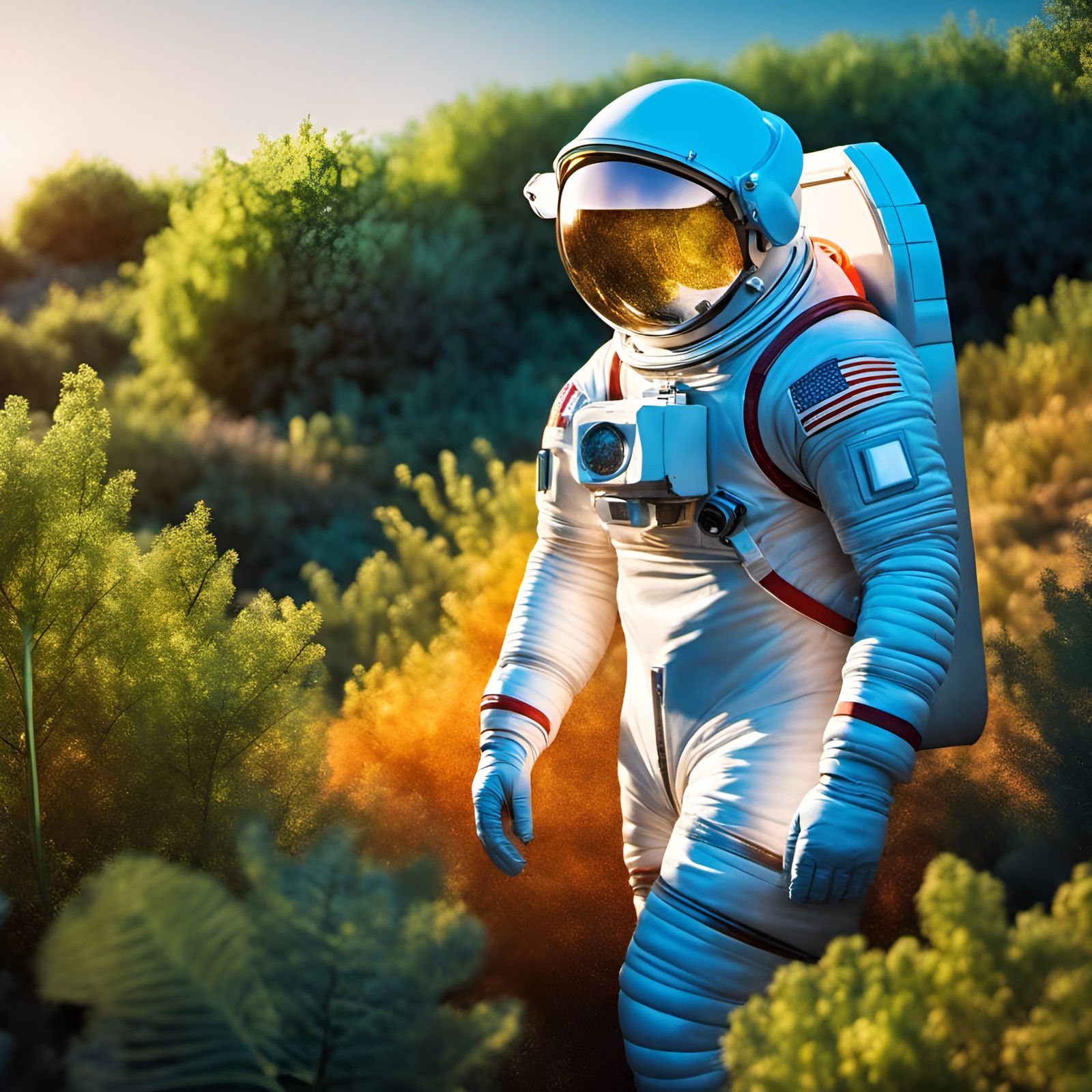 Astronaut in Overgrown Spaceship: Photorealistic 8K