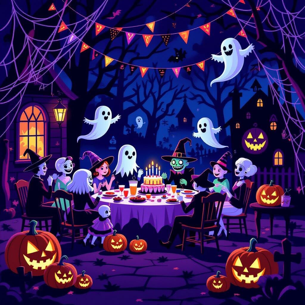 Eerie Birthday Party with Ghostly Guests