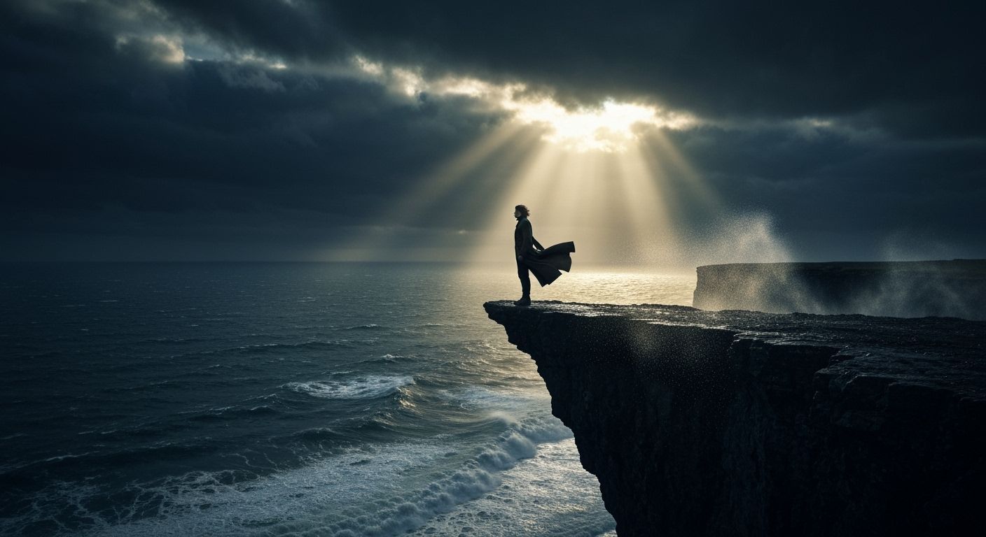 Turbulent Seascape with Figure, in Romantic Style