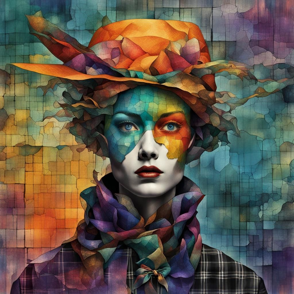 Rainbow Plaid Surrealism: A Remedios Varo-Inspired Texture