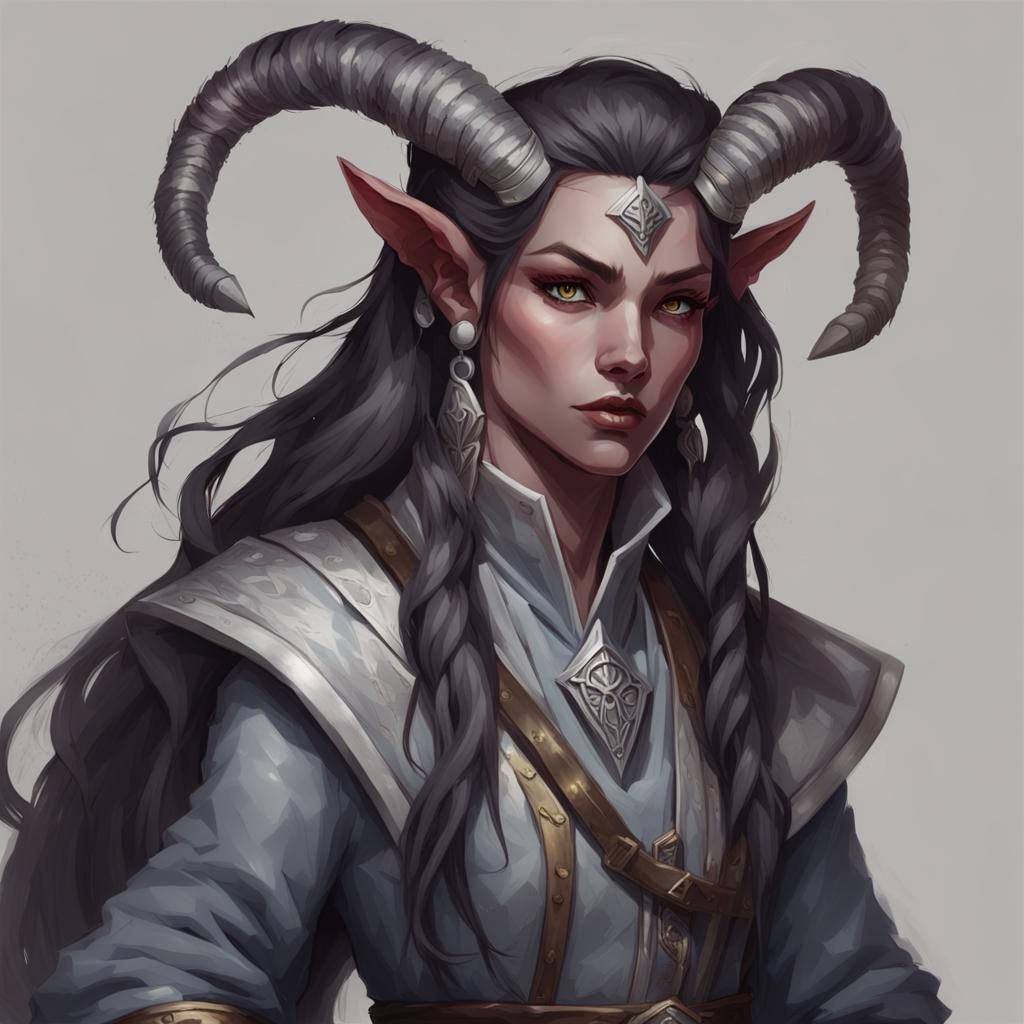 Female Tiefling Cleric Portrait: Alluring and Beautiful