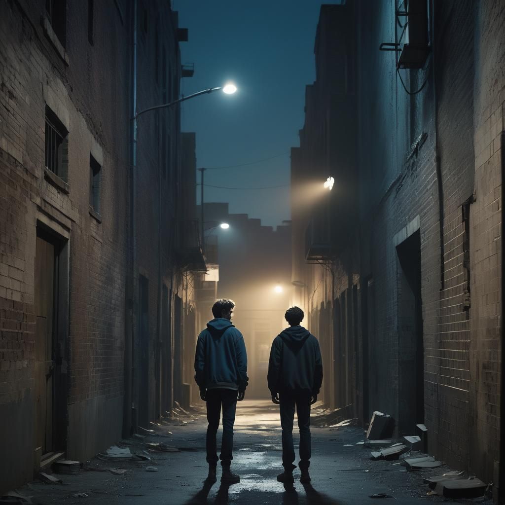 Ethereal Teenager in Moody Alleyway