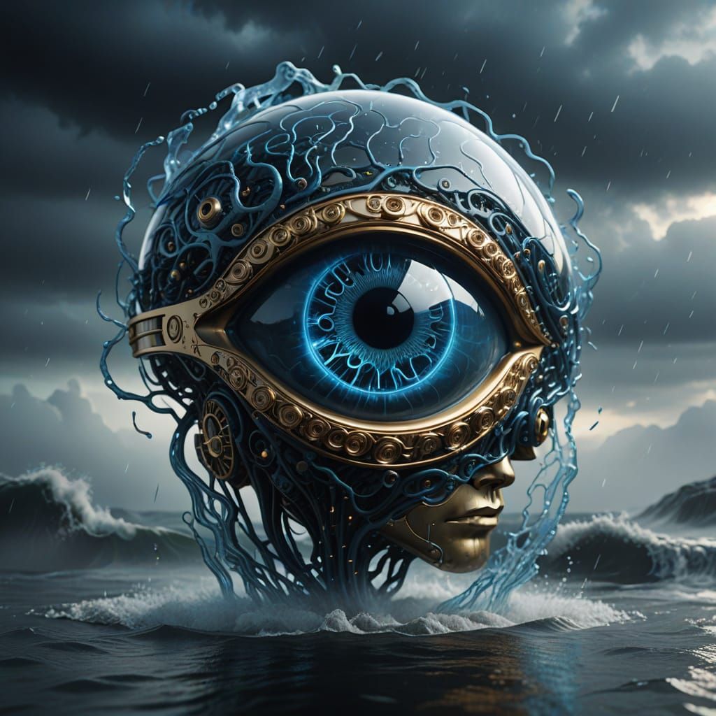 Optical Illusion: Brain in Glass, a 3D Render