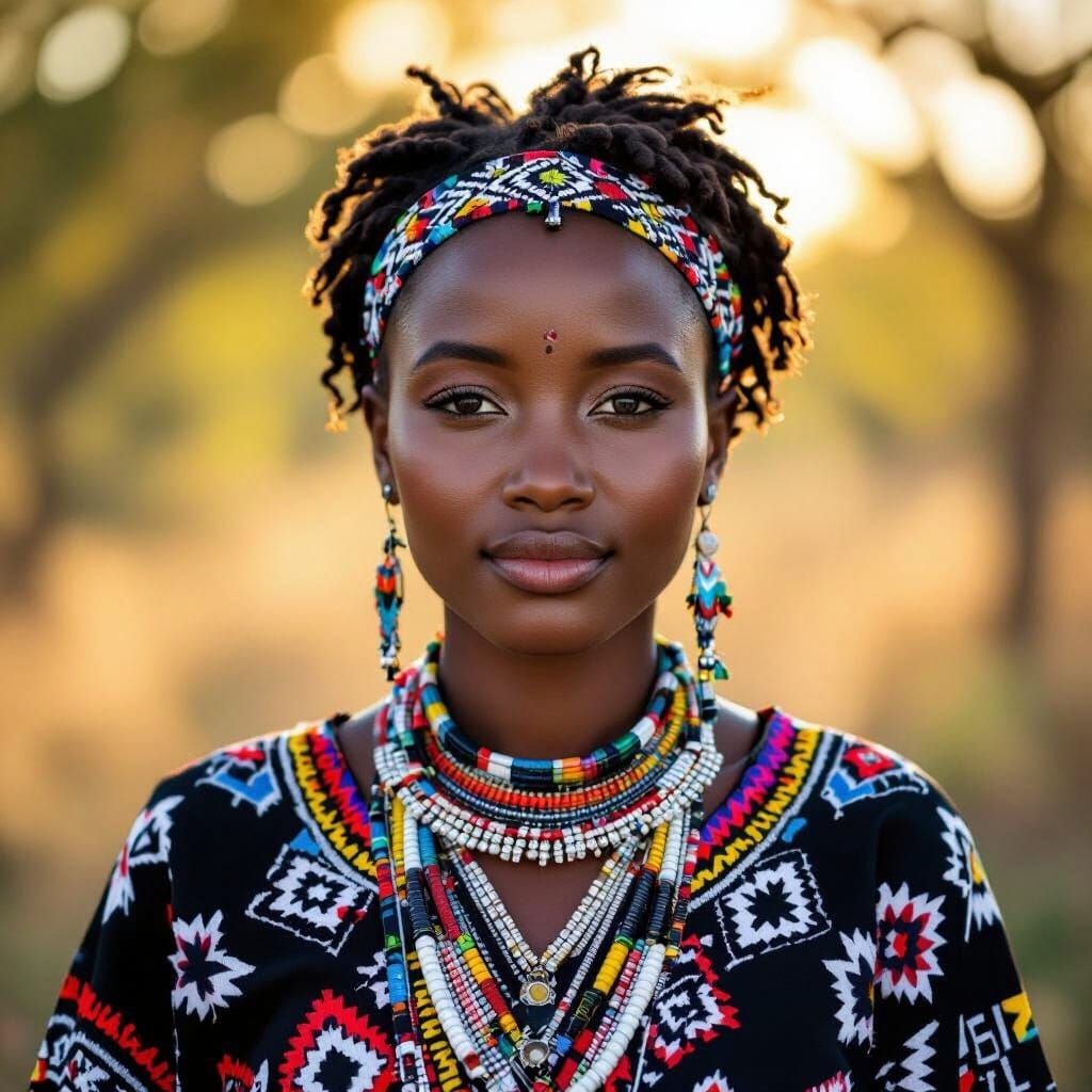 Vibrant Ndebele Patterns Captured in Sharp Focus