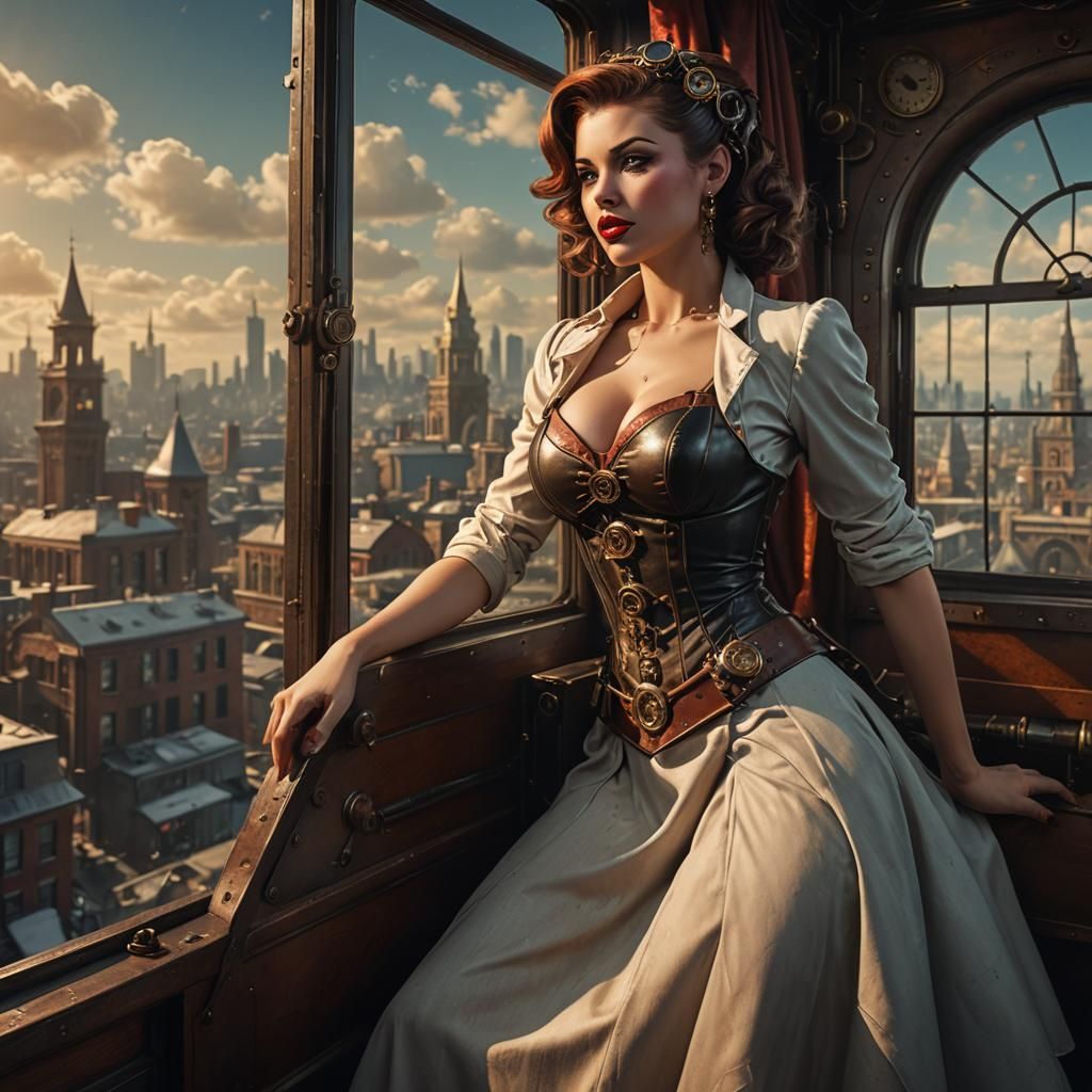 Steampunk Pin-up lady. 4