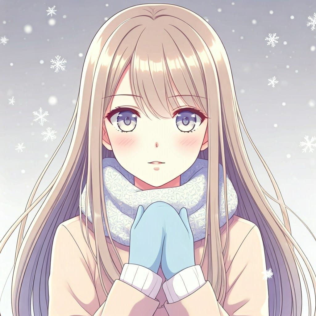 Hopeful Winter Girl Radiates Resilience