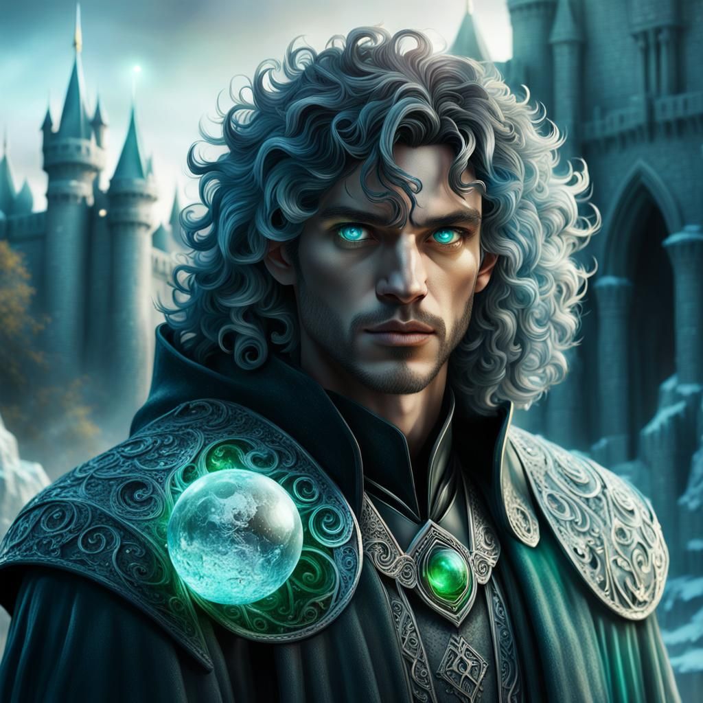 Icy Blue-Haired Mage Concept Art