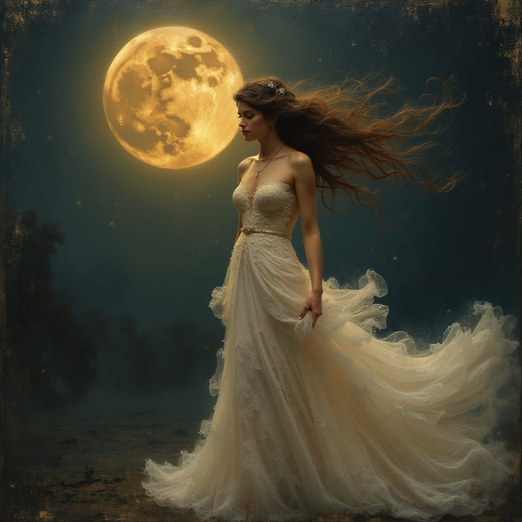 Moonlit Lace Beauty Inspired by Master Artists