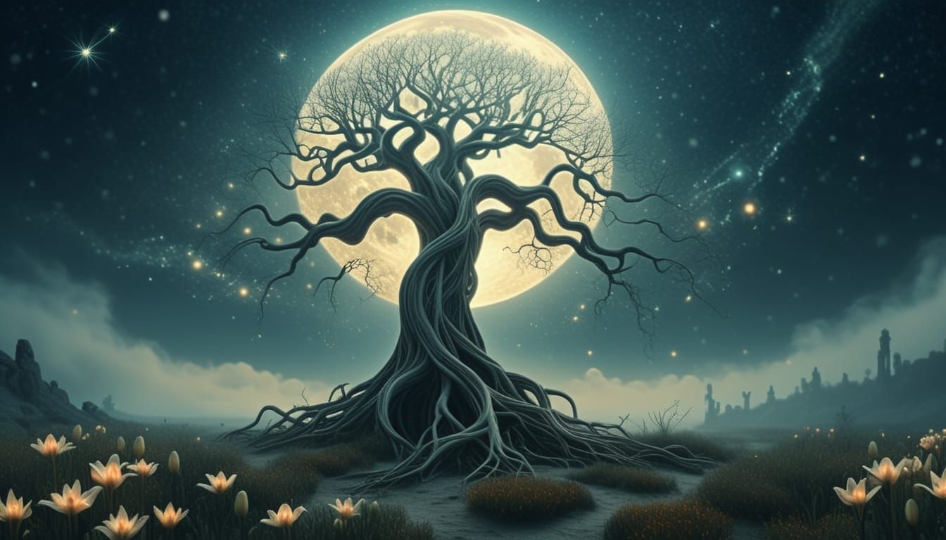 Cosmic Tree of Life in Surreal Style