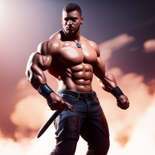 Detailed 3D Render of a Muscular Man