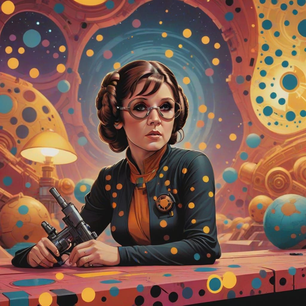 Princess Leia in Detailed Comic Book Art Style