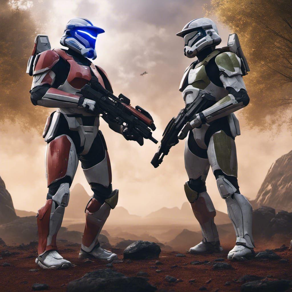 Halo Spartan and Clone Trooper Unite